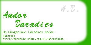 andor daradics business card